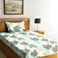 Home Sizzler White & Green Floral 210 TC Bedsheet with Pillow Covers - Swadesiicart