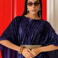 Tikhi Imli Striped Velvet Kaftan Saree | Swadesiicart