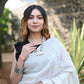 Very Much Indian Pure Linen Saree With Sleek Border And Exclusive Design - Grey | Swadesiicart