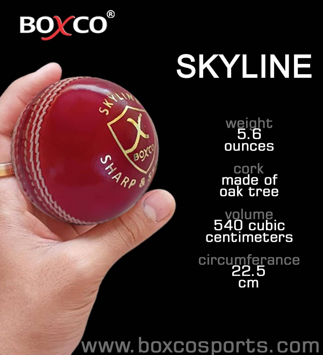Boxco Skyline Hand Stiched Four Piece Cricket Leather Ball (Pack of 6) - Swadesiicart
