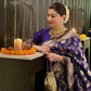 DEIANA'S Beautiful Designer Golden zari Soft Lichi Silk Saree - Blue - Swadesiicart