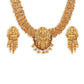 Gold-Polished Pearls Beaded Temple Jewellery Set - Ruby Raang - Swadesiicart