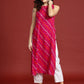 Anouk Leheriya Printed Halter Neck Thread Work Kurta - Swadesiicart