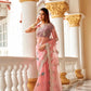Tikhi Imli Floral Beads and Stones Organza Heavy Work Saree | Swadesiicart