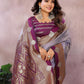 Aastha Fashion Lavender Silk Sarees Weaving Saree
