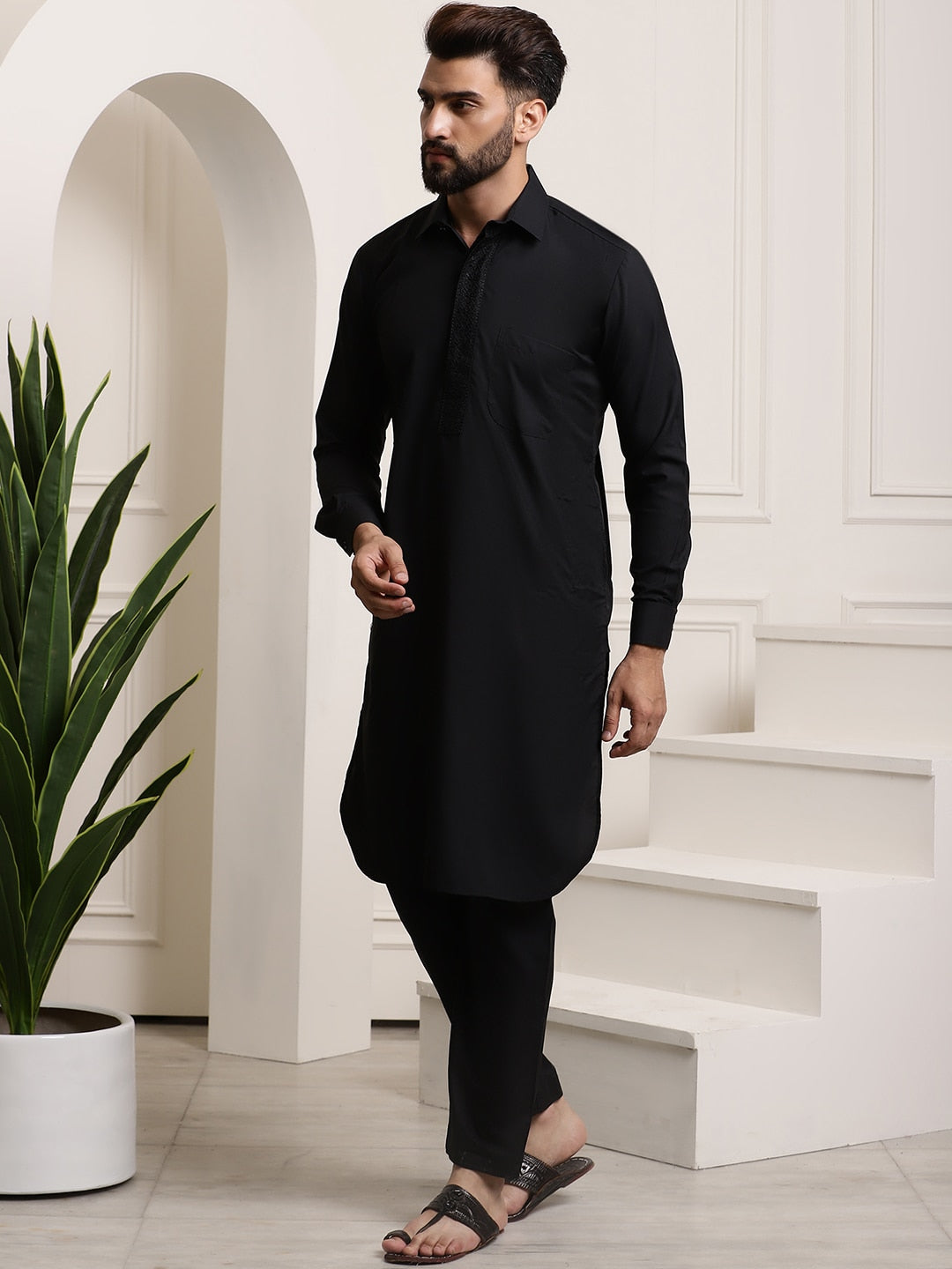 Sojanya Cotton Linen Kurta With Pyjamas | Swadesiicart