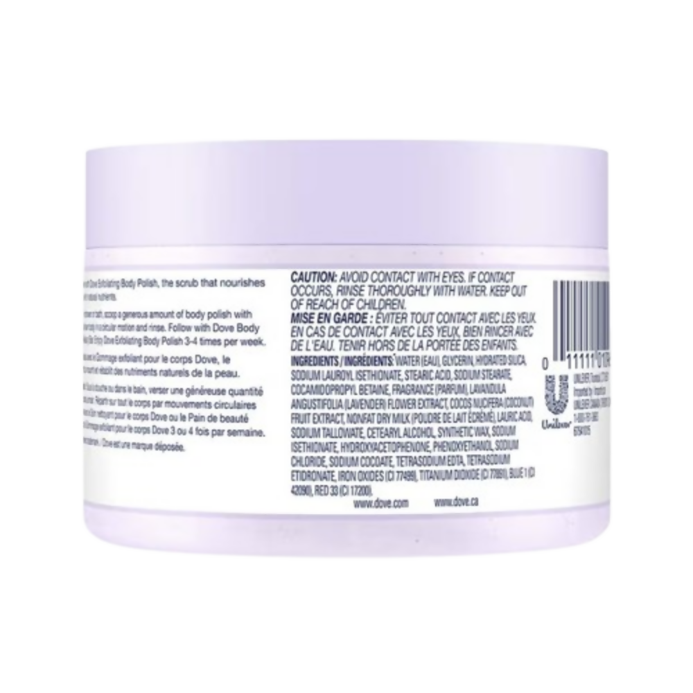 Dove Exfoliating Body Polish Scrub With Crushed Lavender And Coconut Milk - Swadesiicart