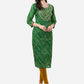 HERE&NOW Women Green Leheriya Printed Pure Cotton Kurta - Swadesiicart