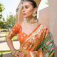 Vishnu Weaves Women's Mahendi Paithani Silk Zari Woven Saree with Unstitched Blouse - Swadesiicart