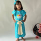 ArthLife Blue Flower Embroidered Co-Ord Set - Swadesiicart