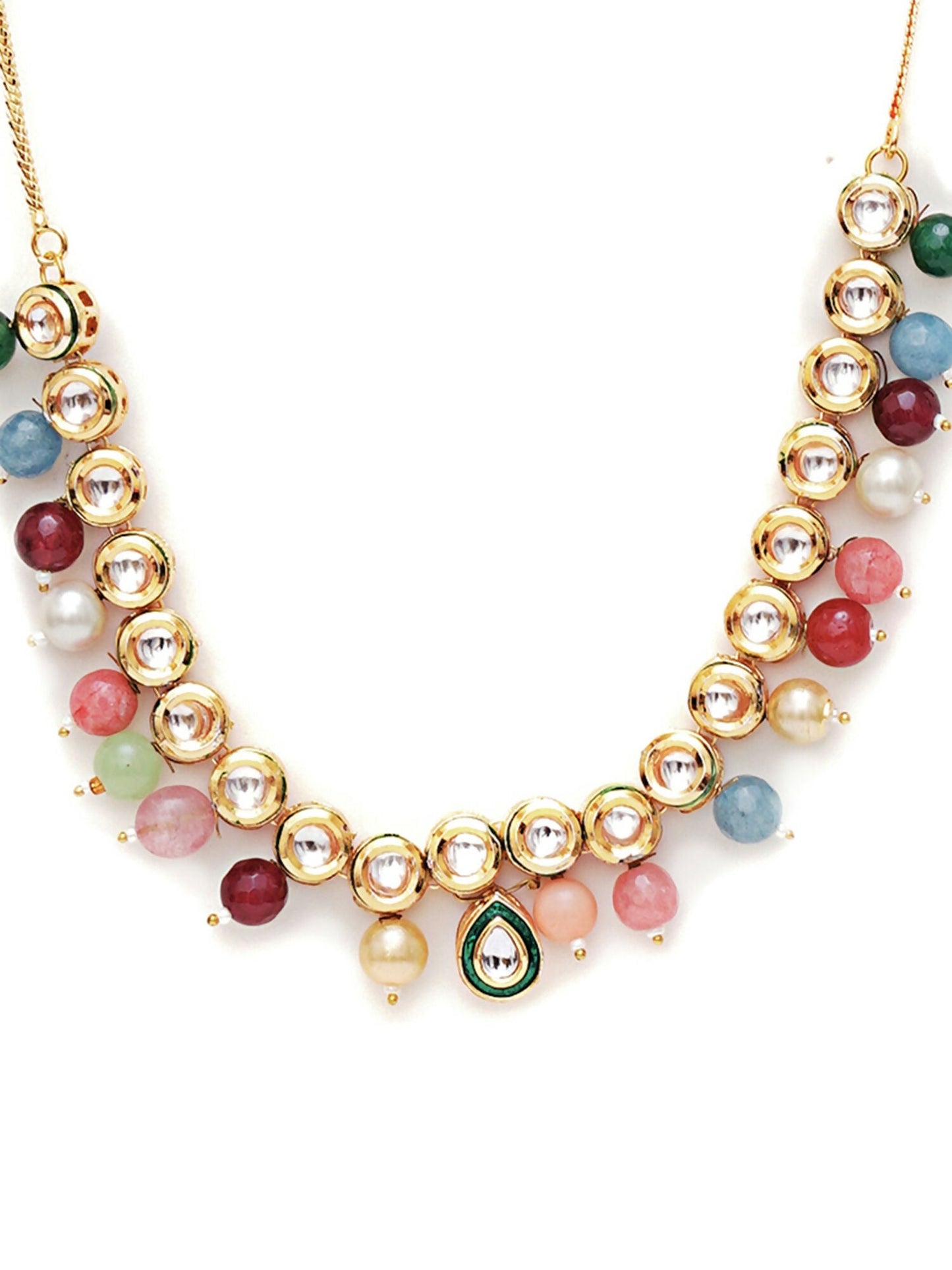 Kundan Necklace (Multi Color) - Ruby Raang | Swadesiicart
