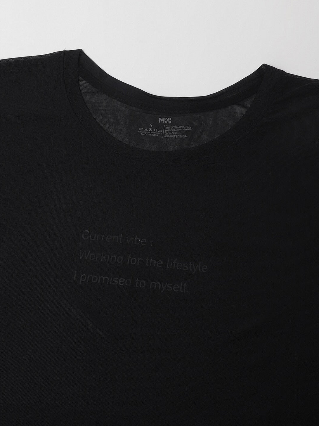 MKH Dri-FIT Typography Printed Drop Shoulder Sleeves T-Shirt - Swadesiicart