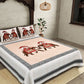 JAIPUR FABRIC Peach Ethnic Motifs Cotton 250 TC Super King Bedsheet With 2 Pillow Covers | Swadesiicart