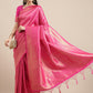 Saree Mall Pink Ethnic Motifs Zari Silk Blend Banarasi Saree For Women | Swadesiicart