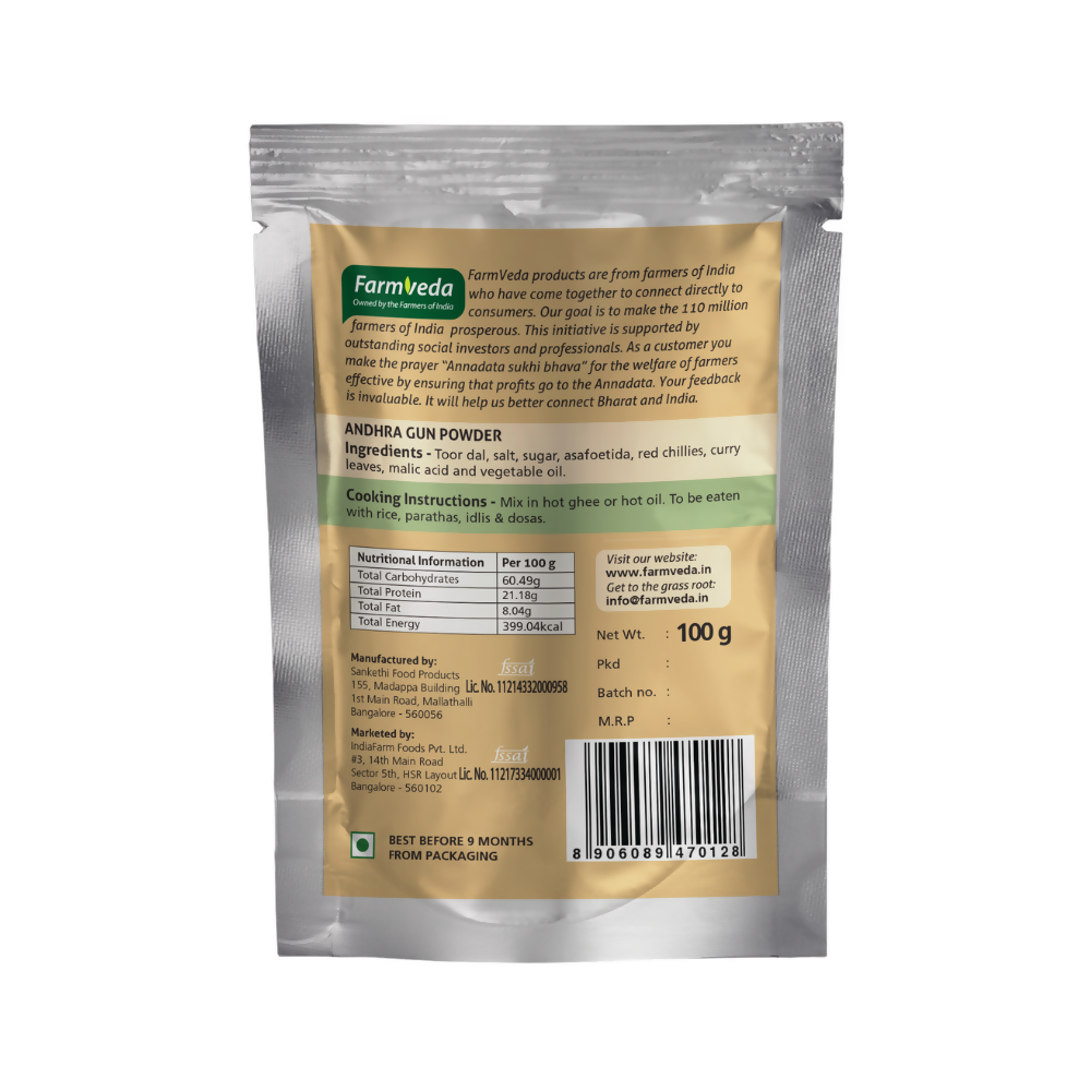 Farmveda Ready To Eat- Andhra Gunpowder - Swadesiicart