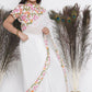 Little Bansi Floral Print Ready To Wear Saree And Floral Blouse - White | Swadesiicart