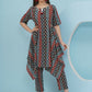 Joban Fashion Ikkat Printed Co Ord Set - Blue Red - Swadesiicart