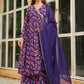 Janasya Purple Georgette Floral Kurta,Bottom & Dupatta | Swadesiicart