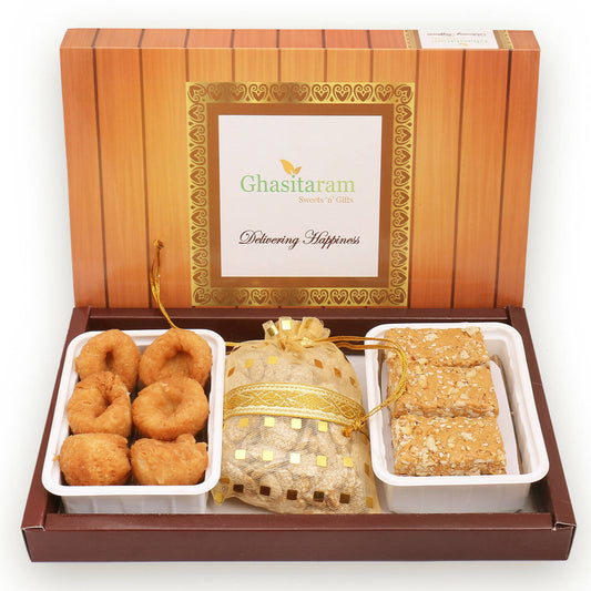 Ghasitaram Sankranti /Lohri Gifts Sweets-Khajoor, Revadi And Gachak Hamper | Swadesiicart