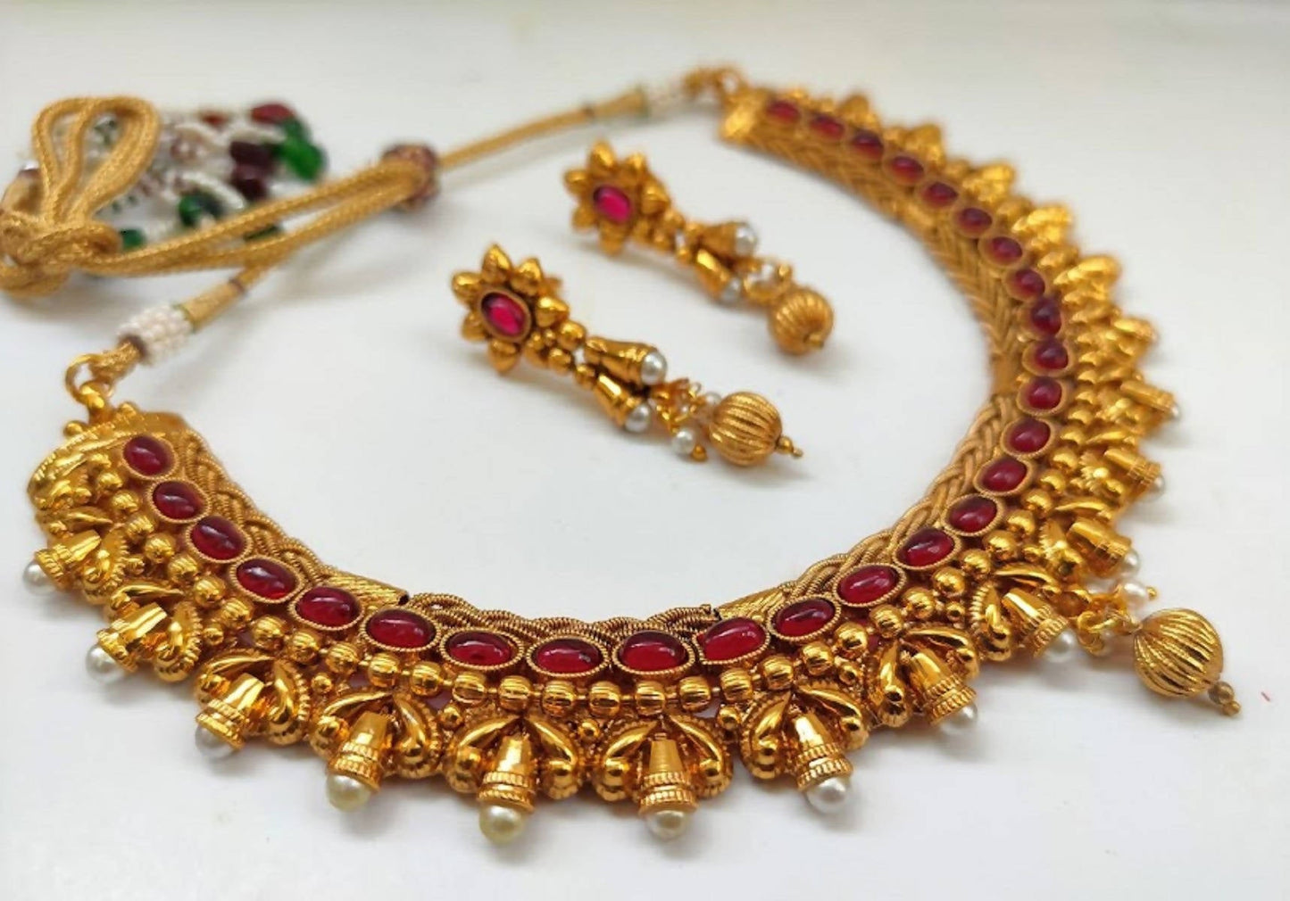 Pink kemp Designer Necklace Set - Swadesiicart