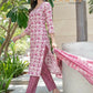 BulBul Fashionista Wine Cotton Kurta Set with Dupatta - Swadesiicart