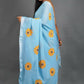 Exclusive Collection Sky Pure Cotton Saree With Sunflower Design - Swadesiicart