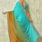 Aqua Blue Silk Plain Saree with Blouse Piece - Purvi