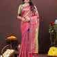 Lorenvalley Fashion Magenta Kanjivaram Silk Woven Design with Zari Weaving Saree - Swadesiicart