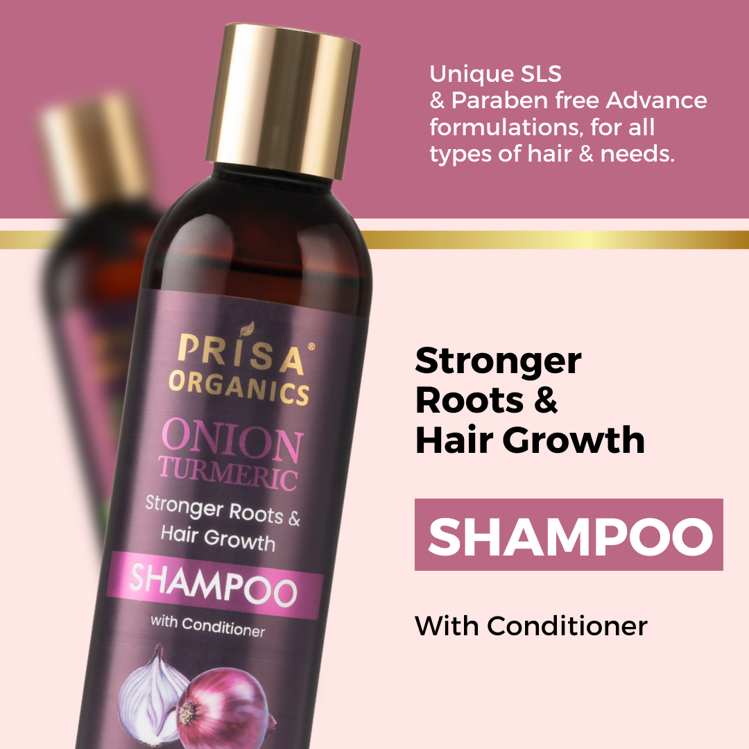 Prisa Organics Onion & Turmeric Shampoo - Swadesiicart