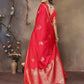 Joban Fashion Red Floral Motifs Banarasi Silk Sarees | Swadesiicart