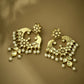 Nuyug 22K Gold-Plated Kundan and Pearl Earrings with Floral Stud and Intricate Crescent Design Chandbalis | Swadesiicart