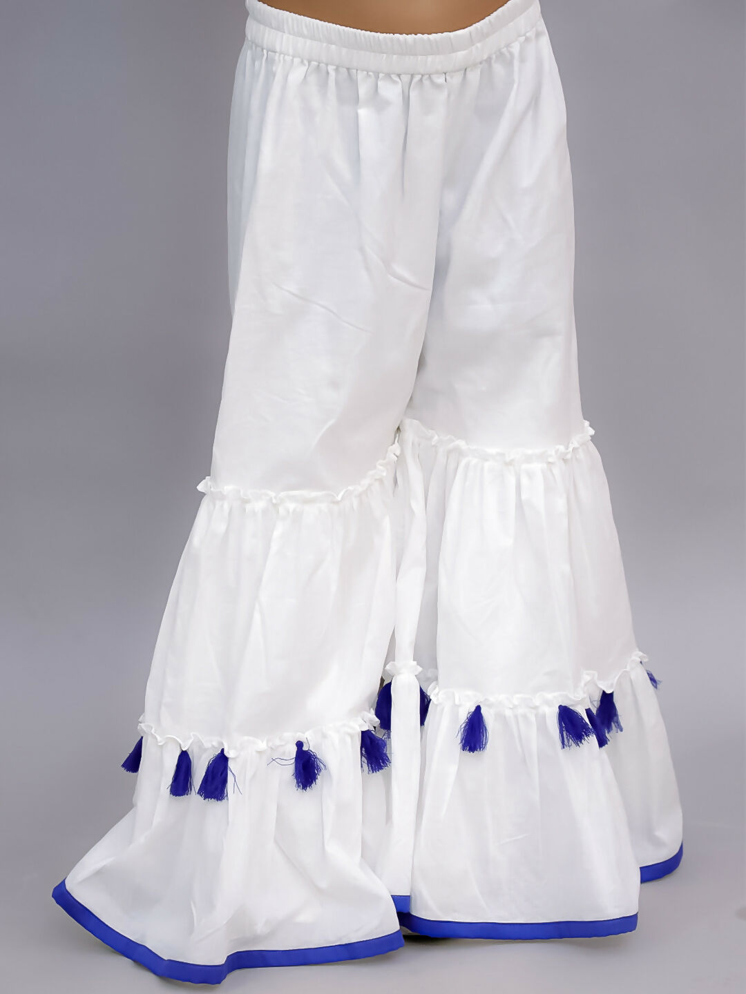 Lil Drama Shor-Gul Blue Kurta Sharara and Bustier Set For Girls | Swadesiicart