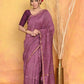 Very Much Indian Chanderi Natural Dye Handblock Printed Saree - Mauve | Swadesiicart