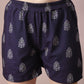 Myshka Women's Blue Printed Round Neck Party Top With Shorts Co-ord set - Swadesiicart