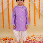Lil Drama Mishti Purple Kurta Dhoti Set For Boys | Swadesiicart