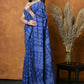 Very Much Indian Handblock Printed Cotton Saree With Natural Dyes - Indigo Blue | Swadesiicart