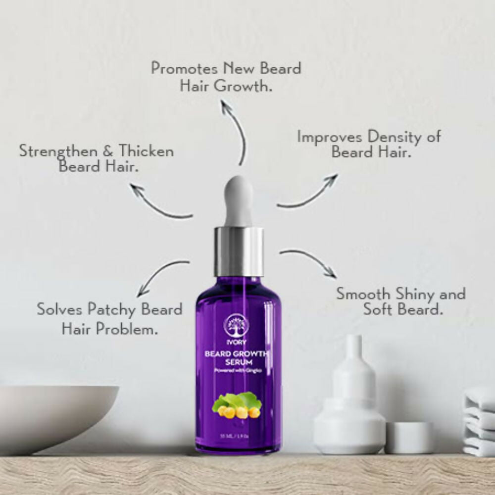 Ivory Natural Beard Growth Serum For Beard Wellness | Swadesiicart