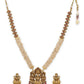 Gold-Polished Pink White Stones-Studded Beaded Jewellery Set - Ruby Raang - Swadesiicart