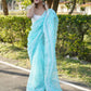 Vamsee Kamal Sky Organza Saree - Swadesiicart