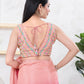 Joban Fashion Pastel-Pink Shift Sleeveless Back Open Blouse - Swadesiicart