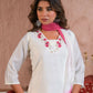 Ethnic Festive Wear Viscose Chanderi White Stitched Suit With Dupatta - Tanisha | Swadesiicart
