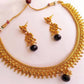 Metallic Necklace Set with Black Drops