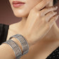 NVR Women's Set of 2 Silver-Toned German Silver Oxidised Kada Bangle - NR Retail-NVR