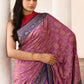 Joban Fashion Nude Pink Crepe Chiffon Pure Handloom Banarasi Silk Saree | Swadesiicart