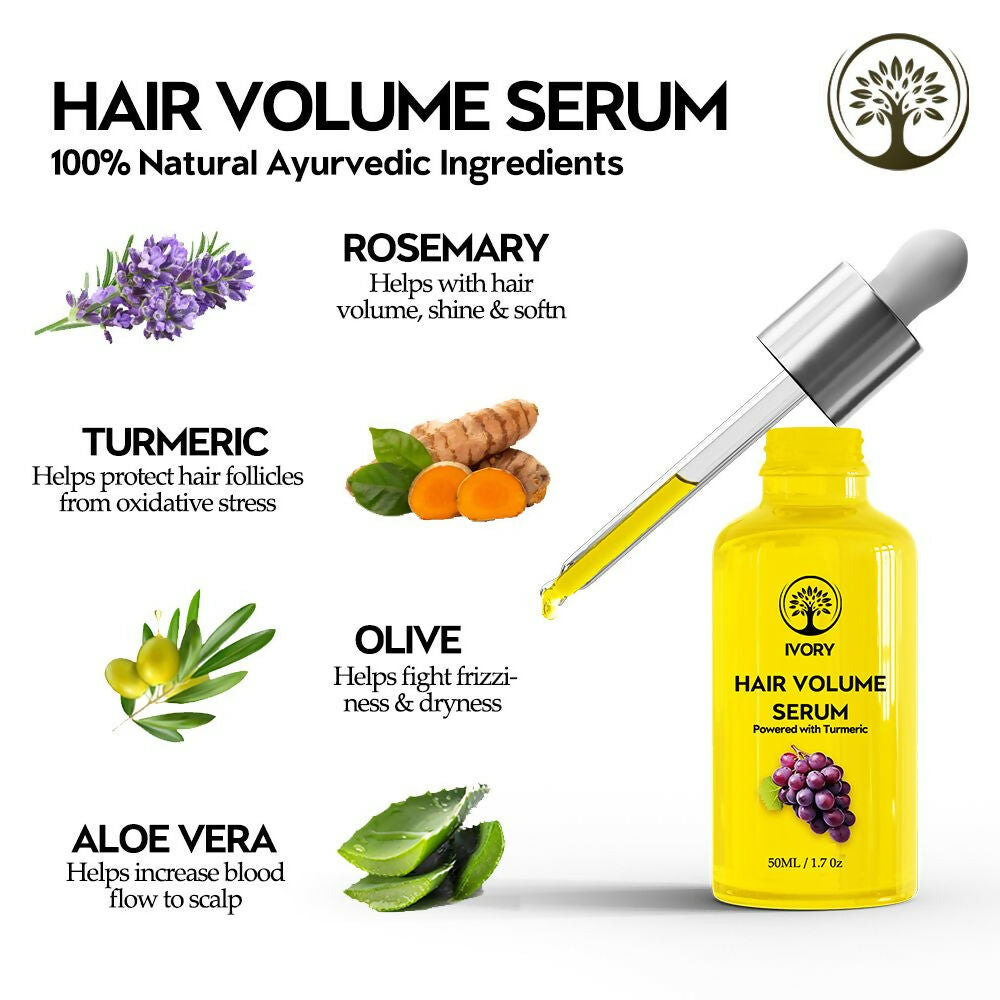 Ivory Natural Hair Volume Serum For Hair Thinning And Healthier Growth | Swadesiicart