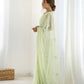 Attractive Looking Georgette Thread, Sequance Embroidery Work Party Wear Saree - Pista