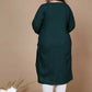 Miravan Women's Plus Size Green Embroidered Straight Kurti - Swadesiicart
