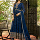 Blue Heavy Faux Georgette Anarkali Embroidered Kurta Set - Dhvani