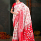Shree Shyam Fashion Devistuti Red White Linen Cotton Saree