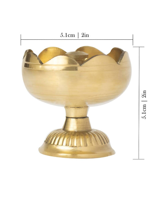 Spillbox Gold-Toned Brass Big Diya Pooja Essential | Swadesiicart